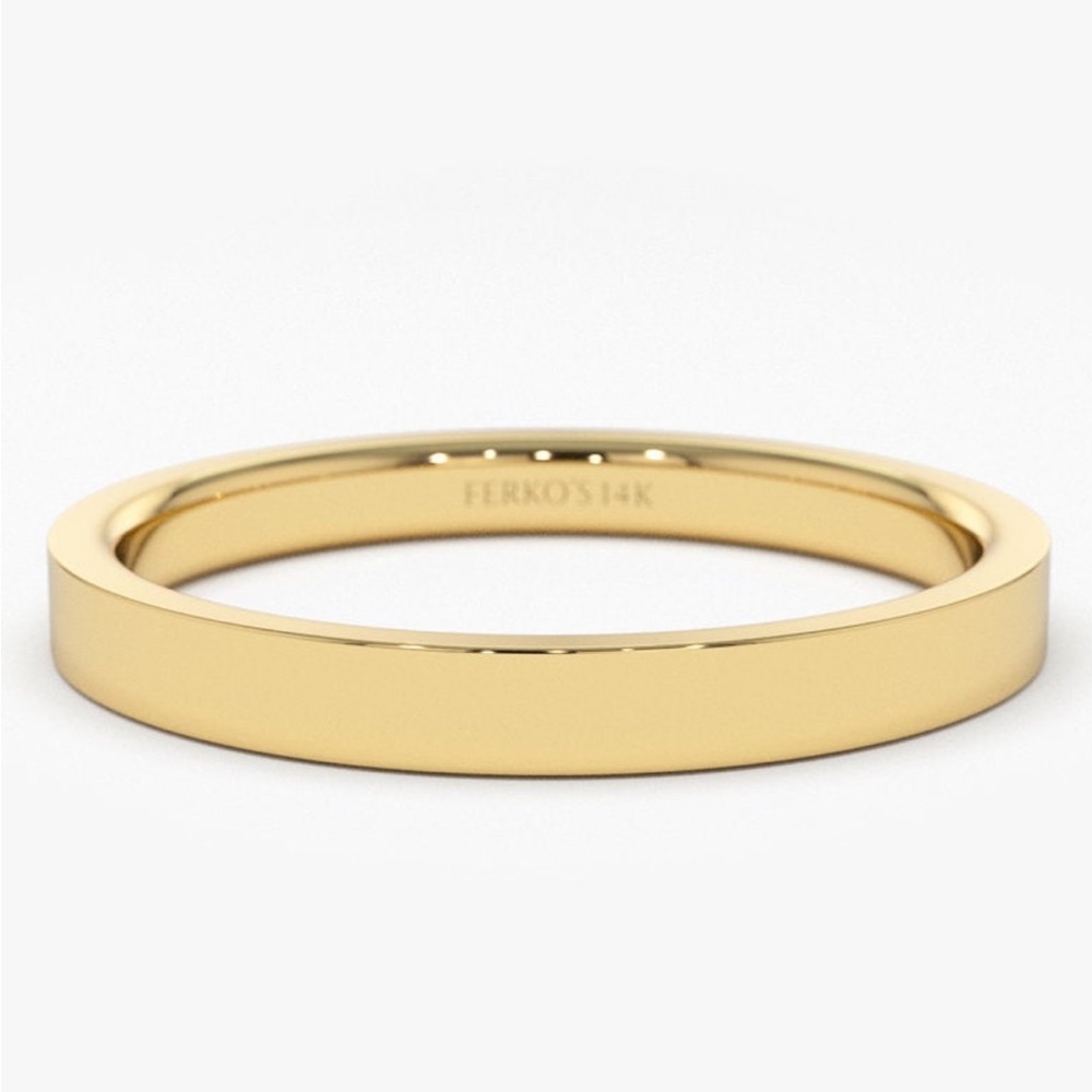 2mm rose gold band 14k